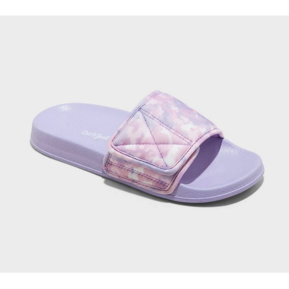 Kids Kris Sport Slide Sandals by Cat and Jack- Purple XL (6) NWT